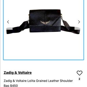 Zadig & Voltair Black Leather shoulder bag